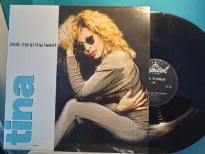 Tina Turner 3TRACK 45 12" LOOK ME IN THE HEART + POSTER VG CON