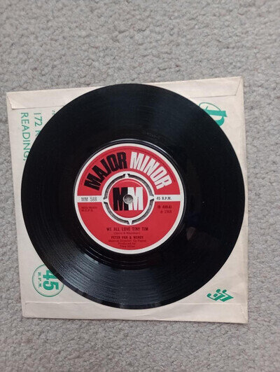 Peter Pan and Wendy We All Love Tiny Tim 7" Single Vinyl Record