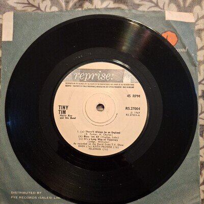 TINY TIM "THERE'LL ALWAYS BE AN ENGLAND" 45 RPM VINYL SINGLE 1969