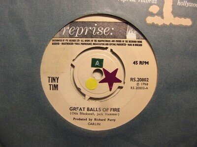 Tiny Tim – Great Balls of Fire 1968 7” Reprise RS 20802
