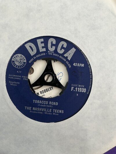 The Nashville Teens. Tobacco road . 7” single. 1964. Decca