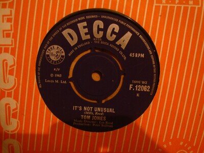 TOM JONES, ITS NOT UNUSUAL, DECCA RECORDS 1965 MINT-