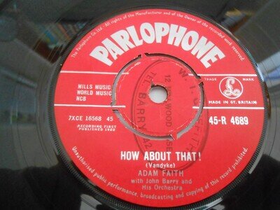 Adam Faith - "How About That / With Open Arms" - PARLOPHONE 7" Single