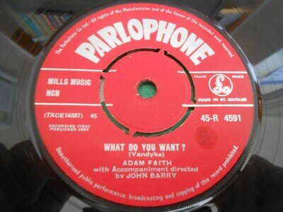Adam Faith - "What Do You Want?/From Now Until Forever" - PARLOPHONE 7" Single