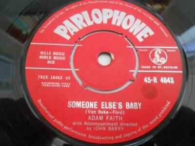 Adam Faith - "Someone Else's Baby / Big Time" - PARLOPHONE 7" Single