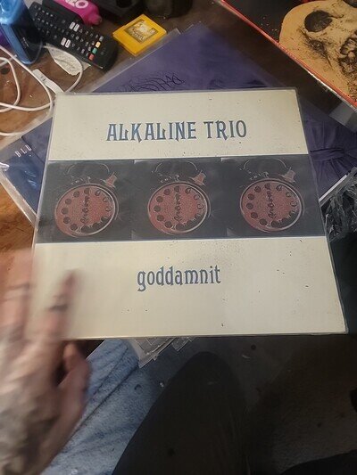 Alkaline Trio Goddamnit ~ 2008 Asian Man AM-160 Yellow Green Marble Used LP VG+
