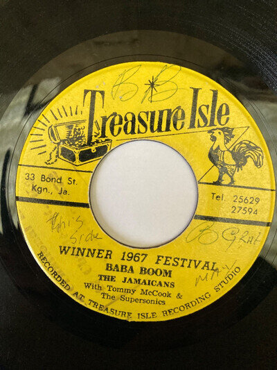 The Jamaicans Baba Boom Treasure Isle 7" Reggae Rocksteady Roots Tommy McCook