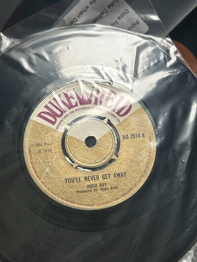 Hugh Roy Tommy McCook Duke Reid 1970 Trojan Reggae 7 Inch Vinyl Record DR-2514