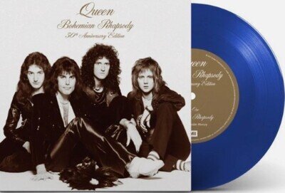 Queen Bohemian Rhapsody Blue Vinyl 7" 50th Anniversary Edition New & Sealed