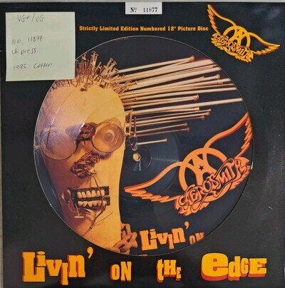 Aerosmith Livin' On The Edge Vinyl Record VG+/VG GFSTP35 1993 Numbered