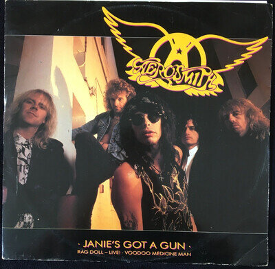 AEROSMITH JANIE'S GOT A GUN 12'' VINYL GEFFEN RECORDS GEF68(T) 1989 PIC SLEEVE