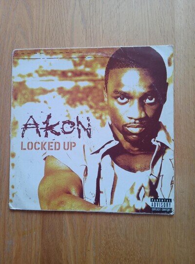 AKON - Locked Up 12" Vinyl 2003 - Smooth UK GANGSTA RAP - HIP HOP - VG