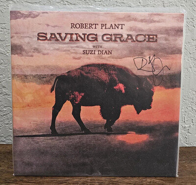 ROBERT PLANT SIGNED SAVING GRACE VINYL RECORD ON COVER AUTOGRAPH LED ZEPPELIN