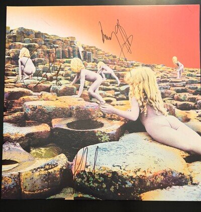 Led Zeppelin "Houses of the Holy " Vinyl Record LP, Signed by 3 Members, COA