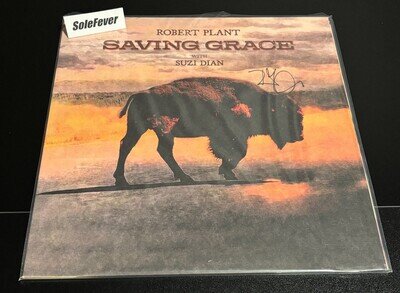 Robert Plant - Saving Grace Signed Cover / Jacket (Opened) Fruit Punch Vinyl LP