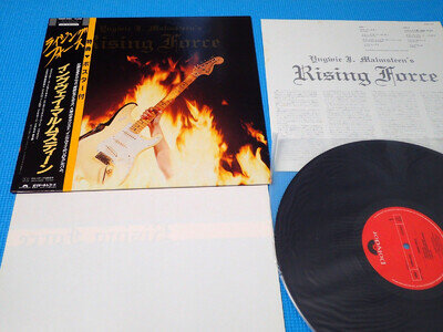 YNGWIE MALMSTEEN LP Rising Force w/Poster 1984 Japan 28MM-0400 OBI Mint Vinyl