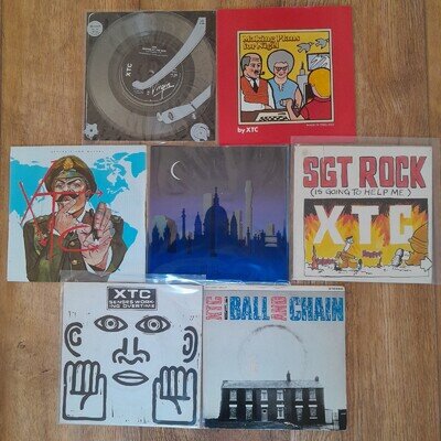 XTC - 7x7"S NEW WAVE JOB LOT - BONUS/CLEAR VINYL - HOP/NIGEL/TOWERS/ROCK/MAJORS+