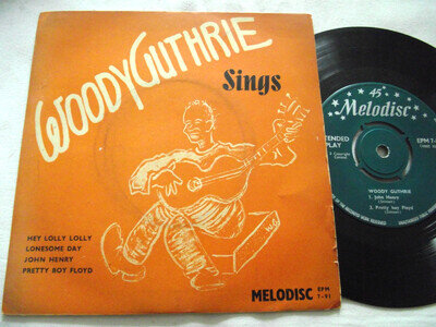 WOODY GUTHRIE ~ WOODY GUTHRIE SINGS ** 1959 UK MELODISC 7" EP