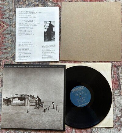 Woody Guthrie - dust bowl ballads 1964 LP U.S Folkways + booklet RE EX