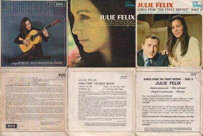 Julie Felix Bundle 3xEPs: Sings Bob Dylan Woody Guthrie/Frost Report V1+2 All EX