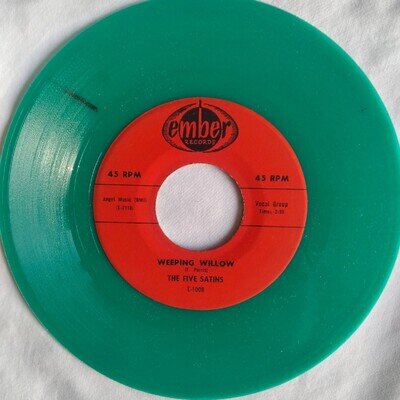 The Five Satins – Wonderful Girl / Weeping Willow 7", 45 RPM Reissue Green