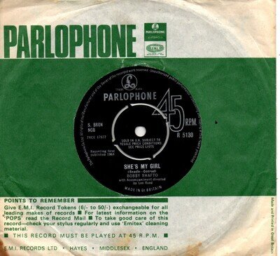 Bobby Shafto:She's my girl/Wonderful you:UK Parlophone:1964