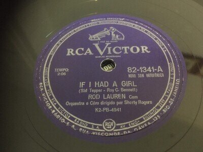 ROD LAUREN : IF I HAD A GIRL / NO WONDER. Brazil 78.rpm (1960)