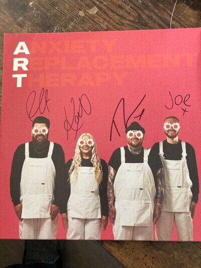 The Lottery Winners HAND SIGNED Anxiety Replacement Therapy coloured Vinyl