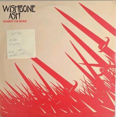 Wishbone Ash Number The Brave Vinyl Record VG+/VG MCF 3103 1981