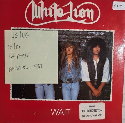 White Lion Wait Vinyl Record VG/VG A9063T 1987