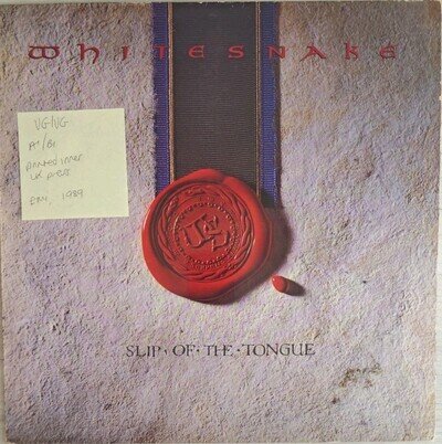 Whitesnake Slip Of The Tongue Vinyl Record VG/VG EMD1013 1989