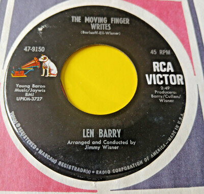 Len Barry - The Moving Finger Writes - Rca Victor - 60's Soul 45