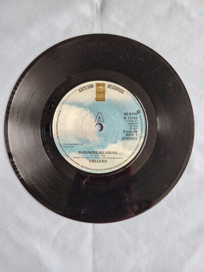 ORLEANS "BUSINESS AS USUAL" 1977 7" VINYL SINGLE IN A PLAIN SLEEVE