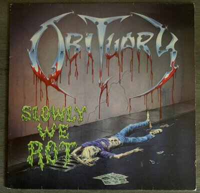 OBITUARY Slowly We Rot LP Original 1989 Roadracer Black vinyl