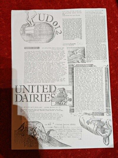 Orig.1982 UNITED DAIRIES AFFLICTED MAN'S LP PR SHEET.nurse with wound foetus amm