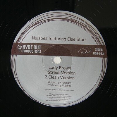 NUJABES FEAT. CISE STARR LADY BROWN HYDE OUT HOR033 1x12