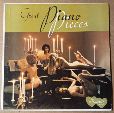 vintage CHEESECAKE LP COVER novelty stag Great Piano Pieces NUDE COVER no record