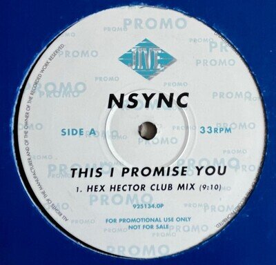 NSYNC : THIS I PROMISE YOU 12" Vinyl PROMO best