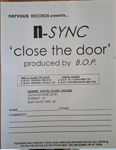 N_SYNC Close The Door Produced By B.O.P