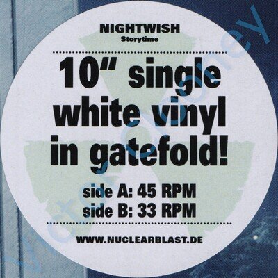 NIGHTWISH. Storytime EP / 2011 LIMITED White COLOURED Gatefold 10" NEW SEALED