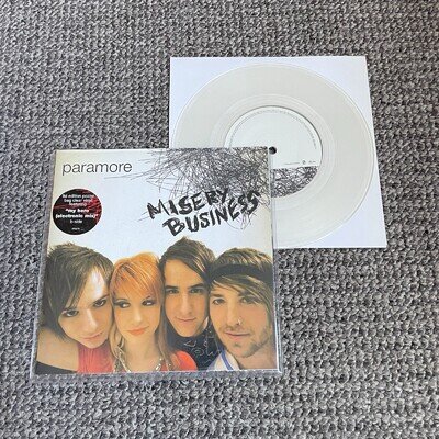 Paramore – Misery Business 7" Single Vinyl Record CLEAR 2007 Poster Bag Sleeve