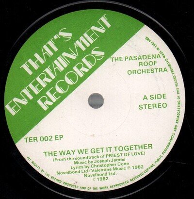 Pasadena Roof Orchestra Way We Get It Together 7" vinyl UK That's Entertainment