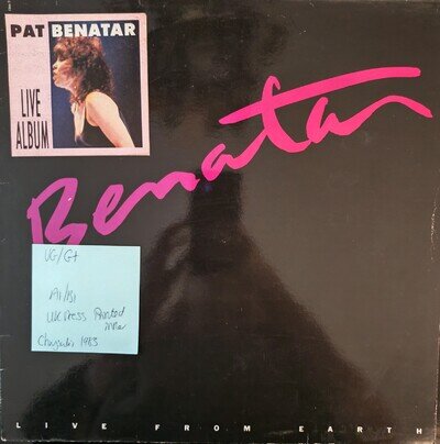Pat Benatar Live From Earth Vinyl Record VG/G+ CHR1451 1983