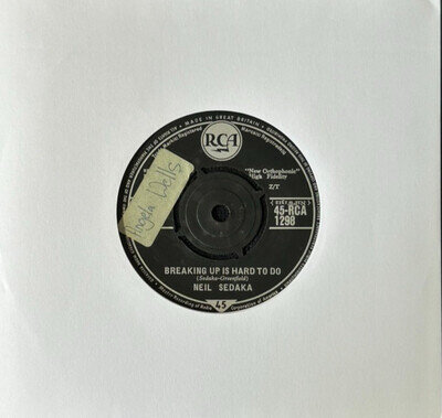 NEIL SEDAKA 'BREAKING UP IS HARD TO DO' 7'' SINGLE RCA RECORDS 45-RCA-1298 1962