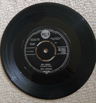 Neil Sedaka: Oh! Carol 45rpm RCA 45-RCA 1152