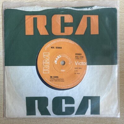 NEIL SEDAKA - OH CAROL - 1972 REISSUE - 7” VINYL SINGLE - VG+