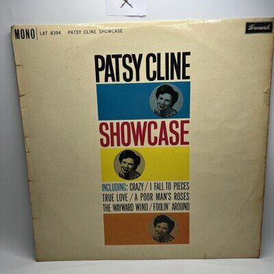 Patsy Cline Showcase LP Mono LAT 8394 1961 Brunswick Records 12” Vg/g+
