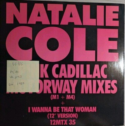Natalie Cole Pink Cadillac Vinyl Record VG/VG 12MTX35 1987