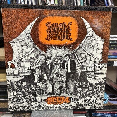 NAPALM DEATH - Scum - Orange Cover Original (1987) First Edition + Insert “Good”