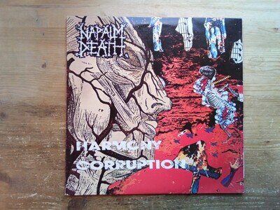 Napalm Death Harmony Corruption 1st Press VG+ 2 x Vinyl LP Record Album MOSH19